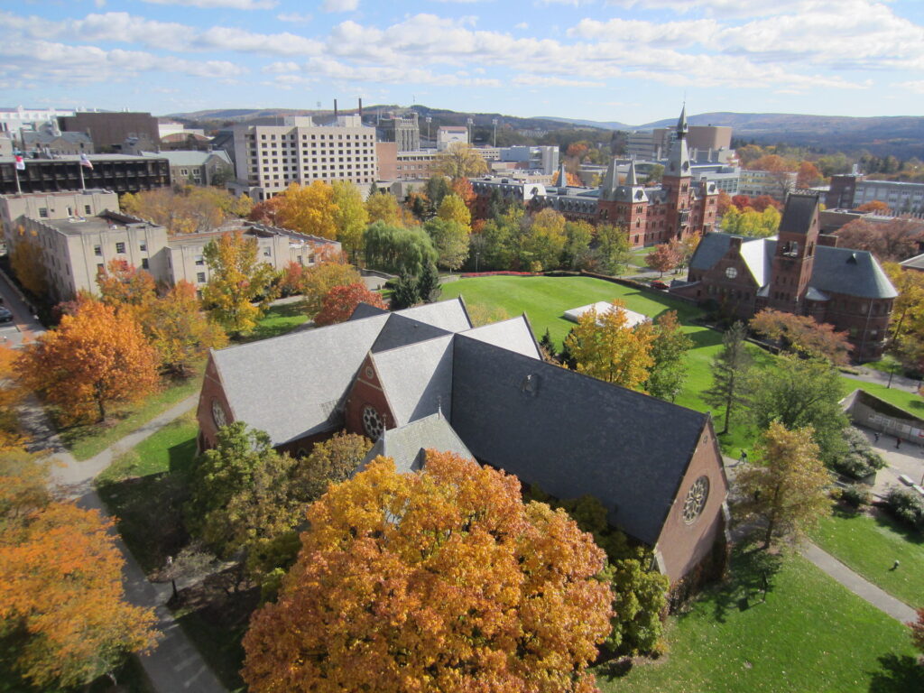 Roof-top view of Cornell University in Ithaca, NY from the McGraw Tower